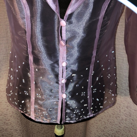 J.R.Nites By Caliendo blouse 👚 Rhinestone Buttons - Picture 4 of 7